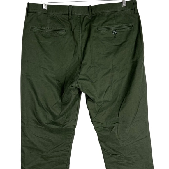 J.CREW 770 Straight Men's Flannel Lined Green Flat Front Pants Size 33 X 34 - Picture 5 of 13